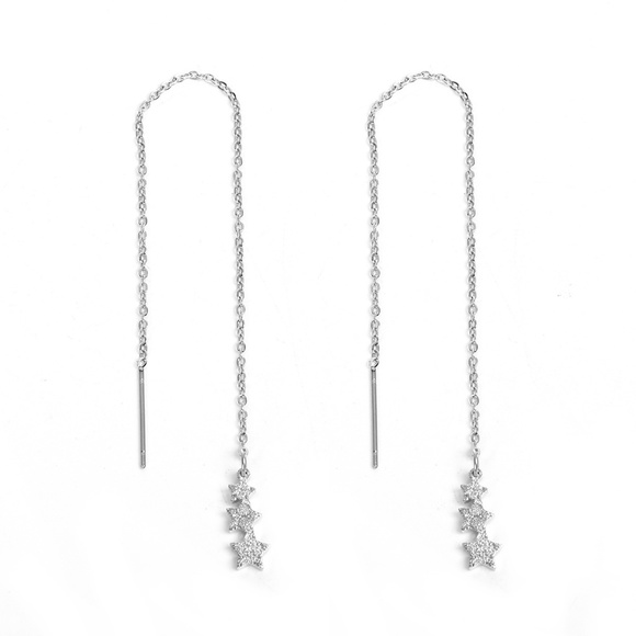 304 Stainless Steel Threader Earring - Picture 2 of 3